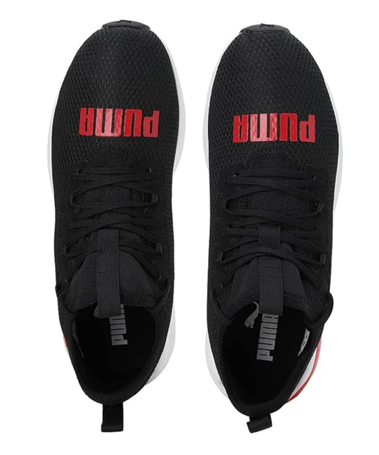 Puma Mens Cell Vive Bright Black-High Risk Red-White Running Shoe (19542404)