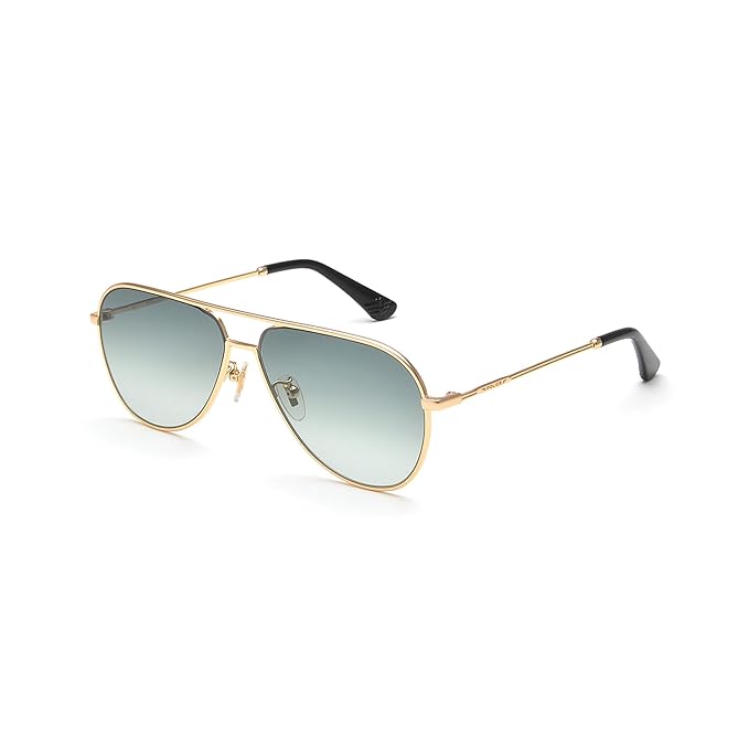 Police Eyewear Green Gradient Lens Aviator Sunglass Full Rim Shiny  Gold Frame With 100% Protection Men Sunglasses Large Size SPL359A