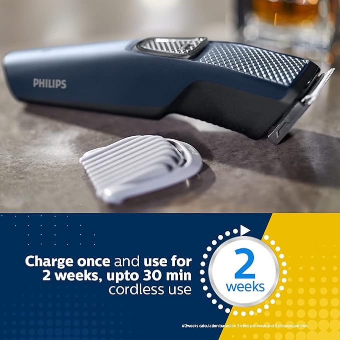 PHILIPS BT1232/15 SKIN-FRIENDLY BEARD TRIMMER - DURAPOWER TECHNOLOGY CORDLESS RECHARGEABLE WITH USB