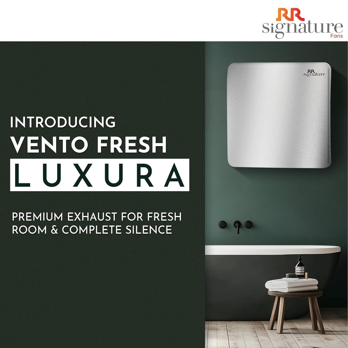 RR Signature Vento Fresh Luxura 150 mm Exhaust Fan For Kitchen, Bathroom | Silent, Compact Design, Easy Install | Thermal Fuse | High Speed 100% Powerful Copper Motor [Steel Finish]