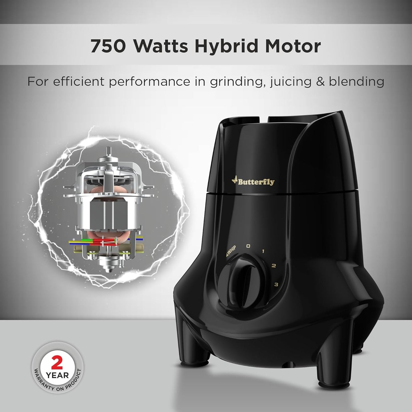 BUTTERFLY JET ELITE MIXER GRINDER 750W 4 JARS (GREY)