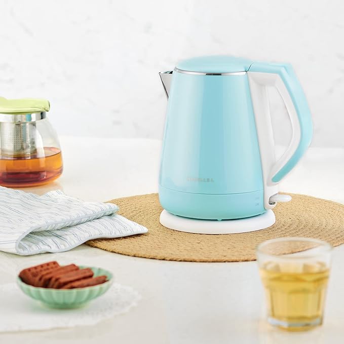 Havells Aqua Plus Electric Kettle 1.2 Litre, 1250 Watt | 304 Stainless Steel Inner Body | Cool Touch Body | Auto Shut-Off |Wider Mouth (Blue)