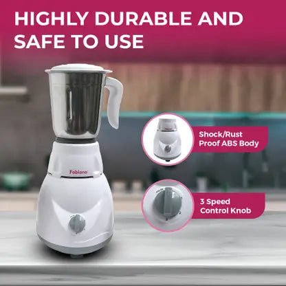 FABIANO FAB-MG-03 TULIP 500 WATTS MIXER GRINDER (3 JARS WHITE GREY)