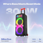 Lapcare Mika Duo 300W Extreme Power | Bluetooth v5.3 | Dual Pairing via TWS Mode | Up to 5 Hours | RGB Lighting