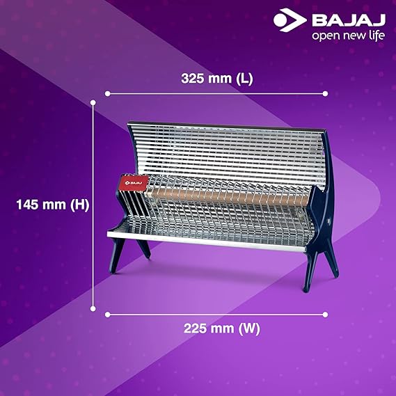 BAJAJ FLASHY 1000 WATTS RADANT ROOM HEATER (STEEL)