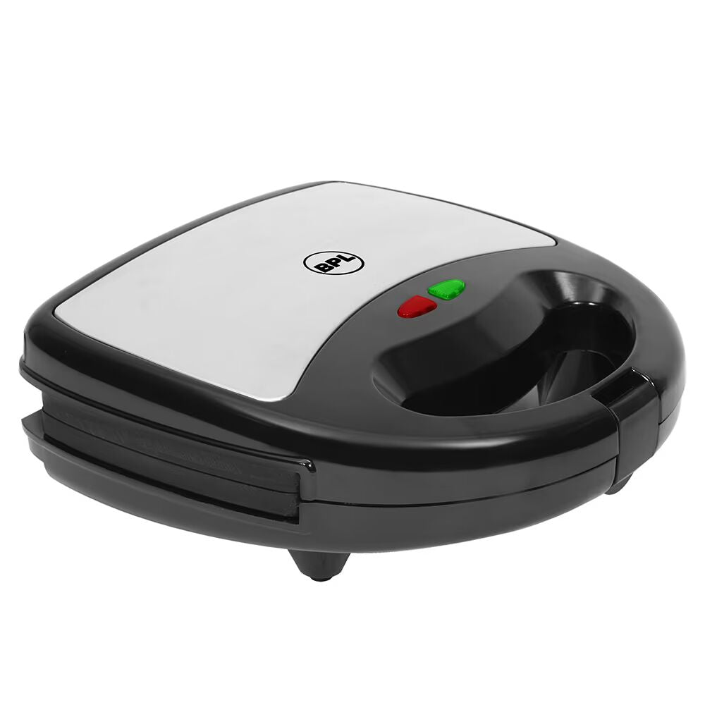 BPL MX Series 750W Sandwich Maker with Thermostatic Control, Black & Stainless Steel, (BSMS0042S)