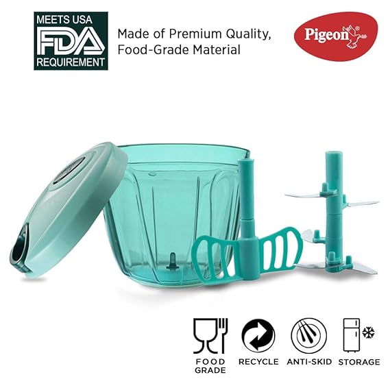 PIGEON XL HANDY AND COMPACT CHOPPER WITH 5 STAINLESS STEEL BLADES AND 1 PLASTIC WHISKER FOR EFFORTLE