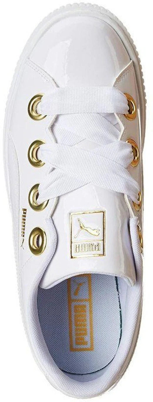 PUMA Platform Kiss Patent Wn s  Running Shoes For Women (White , 4)