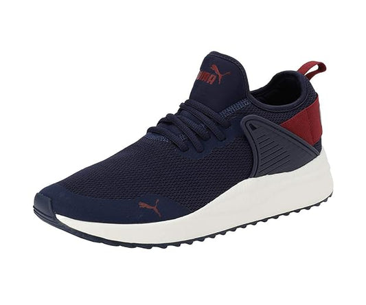 PUMA unisex-adult Pacer Next Cage Core Peacoat-Rhubarb-Whisper White Sneaker UK-8 (36998202)