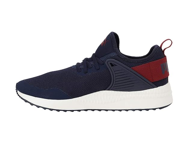 PUMA unisex-adult Pacer Next Cage Core Peacoat-Rhubarb-Whisper White Sneaker UK-8 (36998202)