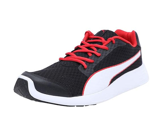 Puma men's Nocturnal Puma Black-Puma White-High Risk Red Running Shoe UK-8 (37115401)