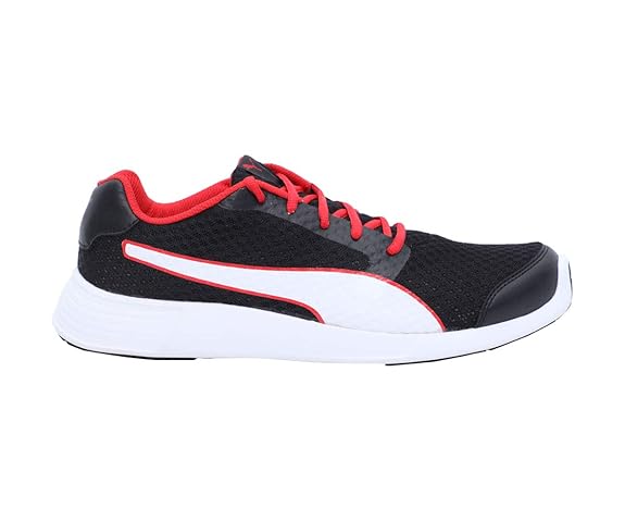 Puma men's Nocturnal Puma Black-Puma White-High Risk Red Running Shoe UK-8 (37115401)