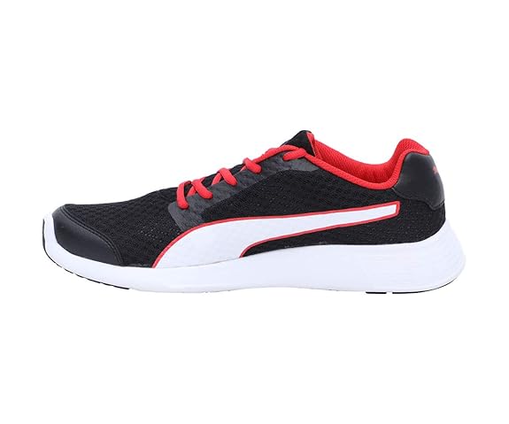 Puma men's Nocturnal Puma Black-Puma White-High Risk Red Running Shoe UK-8 (37115401)