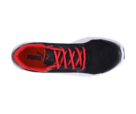 Puma men's Nocturnal Puma Black-Puma White-High Risk Red Running Shoe UK-8 (37115401)