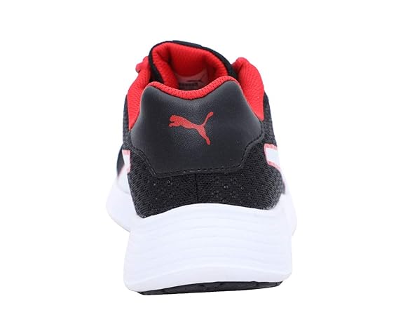 Puma men's Nocturnal Puma Black-Puma White-High Risk Red Running Shoe UK-8 (37115401)