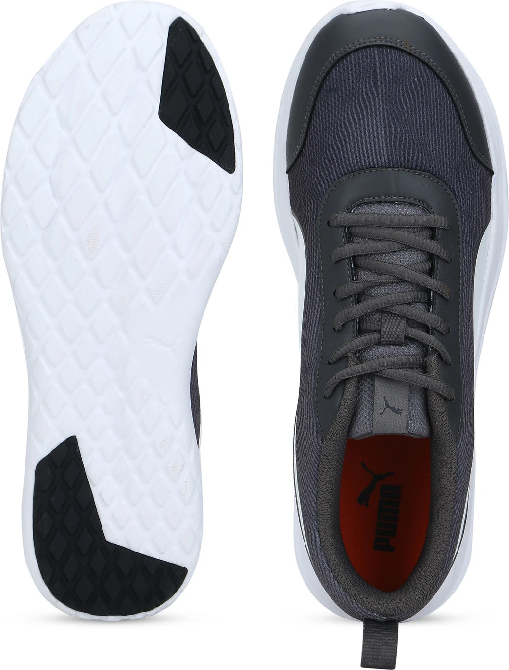 PUMA Omega Walking Shoes For Men (Asphalt-Charcoal Gray- White  , 7)