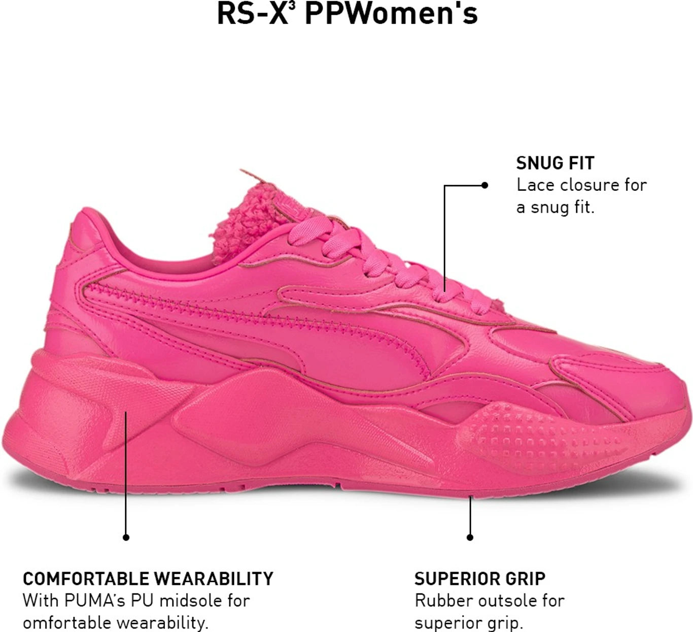 PUMA RS-X³ PP Wn s Sneakers For Women (Pink , 4)