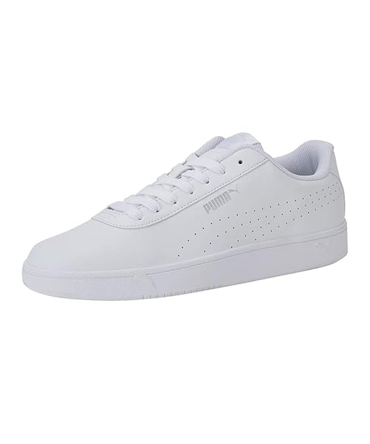 Puma Unisex Adult Court Pure Softfoam+ Sneakers White-Gray Violet Silver Sneaker-10 UK (37476601)