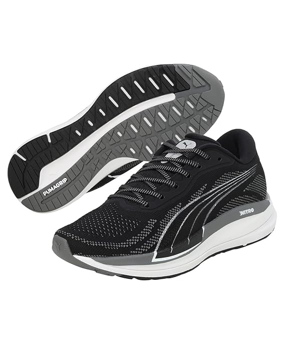Puma Women's Magnify Nitro Knit WNS Black-Castlerock-White Running Shoe - 4UK (37690801)
