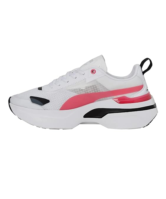 Puma Women's Kosmo Rider WNS White-Sunset Pink Sneaker UK-4