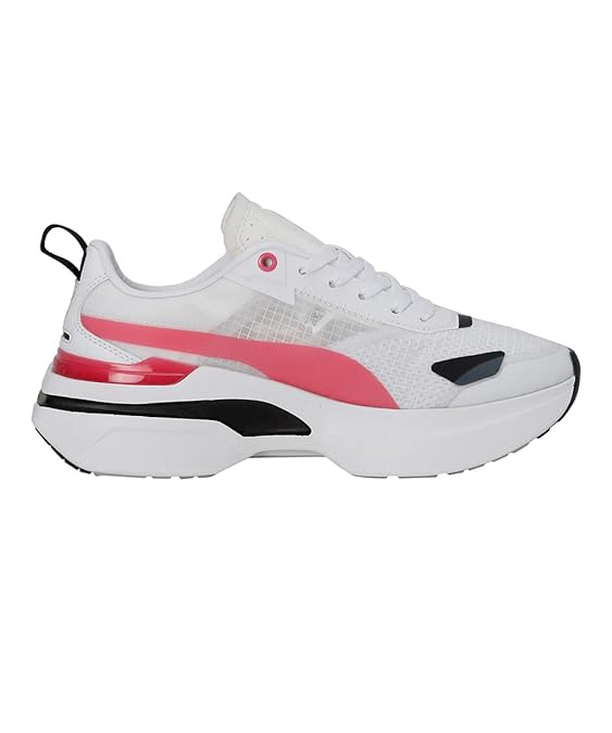 Puma Women's Kosmo Rider WNS White-Sunset Pink Sneaker UK-4