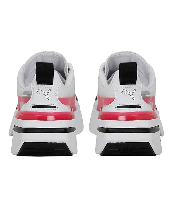 Puma Women's Kosmo Rider WNS White-Sunset Pink Sneaker UK-4