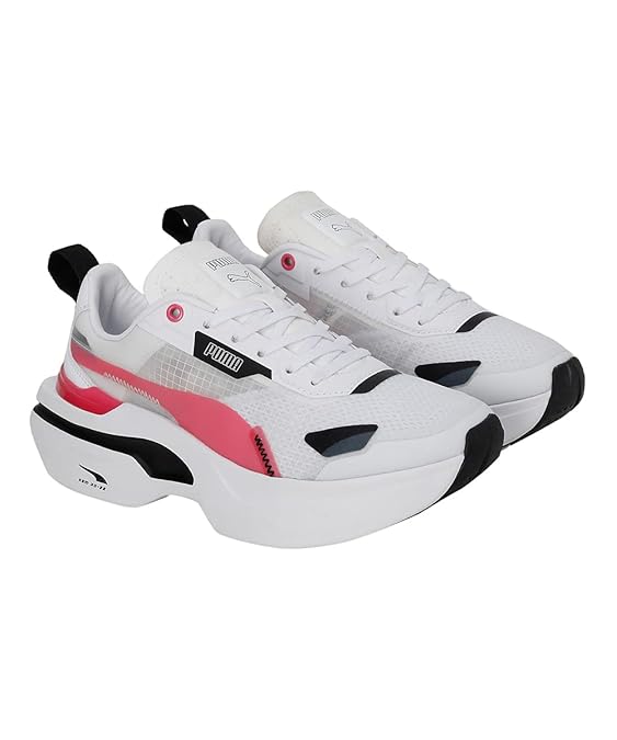 Puma Women's Kosmo Rider WNS White-Sunset Pink Sneaker UK-4