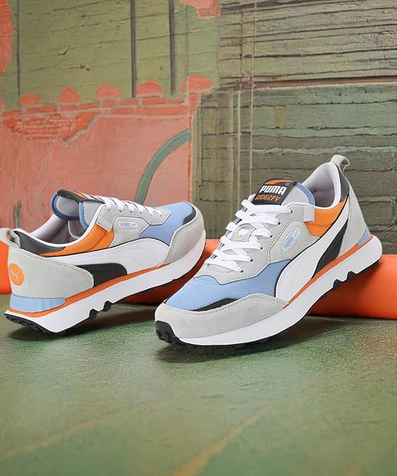 Puma Unisex-Adult Rider FV Future Vintage Ash Gray-Blissful Blue Sneaker - 9 UK (38767228)