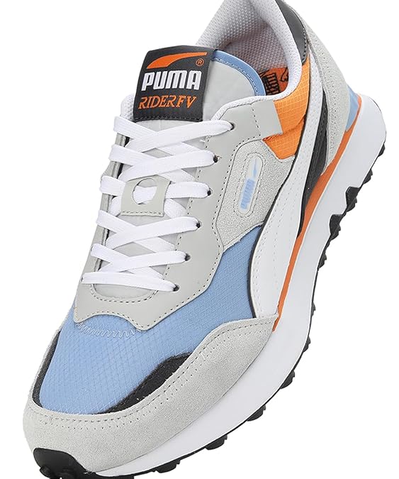 Puma Unisex-Adult Rider FV Future Vintage Ash Gray-Blissful Blue Sneaker - 9 UK (38767228)