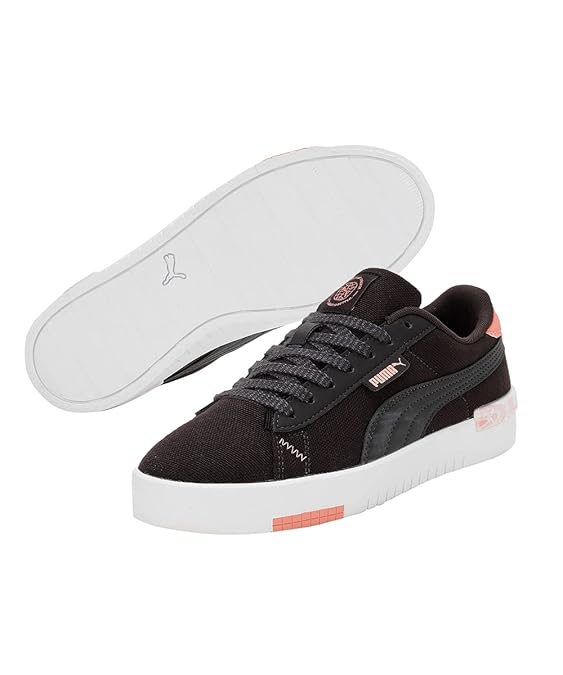 Puma Womens Jada Renew Better Flat Dark Gray-Hibiscus Flower-White Sneaker UK-4