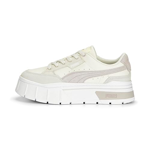 Puma Women's Mayze Stack Luxe WNS Warm White-Marble Sneaker - UK-4