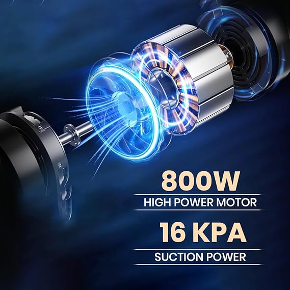 Inalsa Vacuum Cleaner with Mop for Floor Cleaning| 800 W Motor with Strong 16 KPA Suction|Electric Mop for Floor Cleaning|5 Level Efficient Filtration|Handheld Vacuum Cleaner for Home (Ozoy Mop Plus)