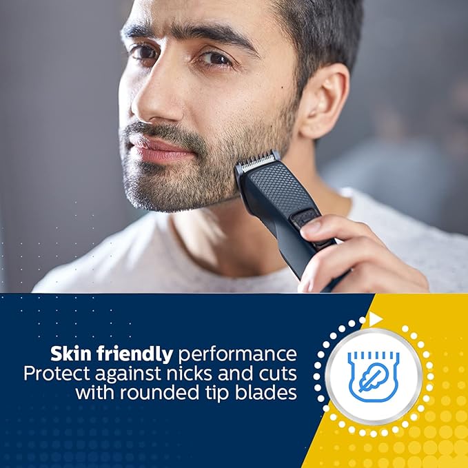 PHILIPS BT1232/15 SKIN-FRIENDLY BEARD TRIMMER - DURAPOWER TECHNOLOGY CORDLESS RECHARGEABLE WITH USB