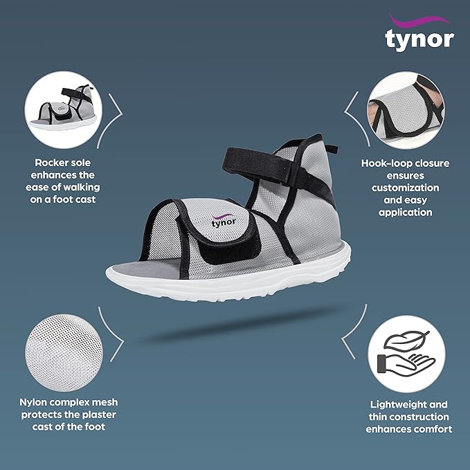 Tynor Cast Shoe Rocker Sole, Grey, Large, 1 Unit