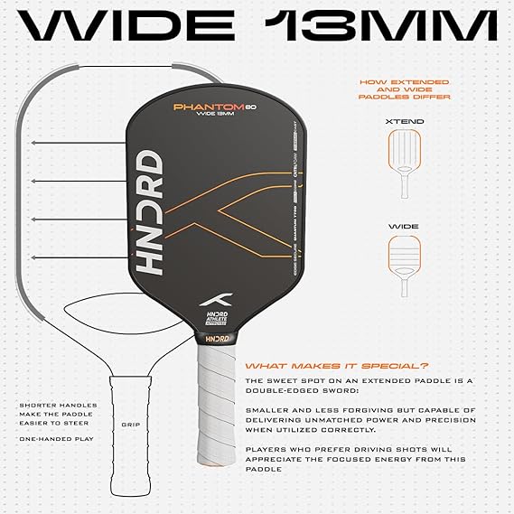 Hundred Phantom 80 USA Approved Pickleball Paddle | Japan Raw Carbon Fiber | Consistent Performance | Control Play