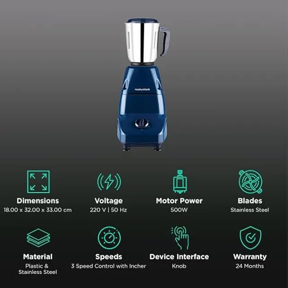 MORPHY RICHARDS CHAMP NEO 500W RENOL BLUE MIXER GRINDER