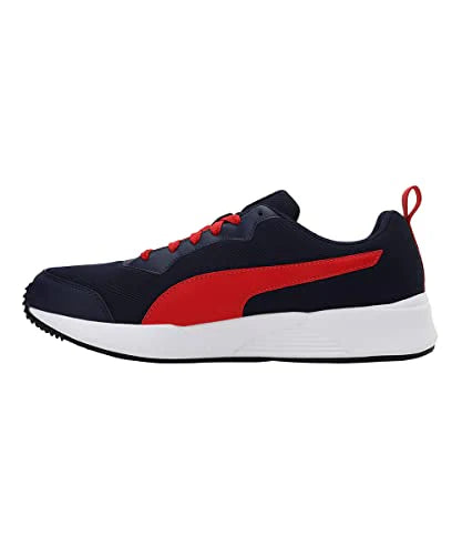 Puma Mens Ampi Peacoat-High Risk Red-Puma White Running Shoe - 7 UK