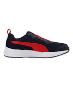Puma Mens Ampi Peacoat-High Risk Red-Puma White Running Shoe - 7 UK