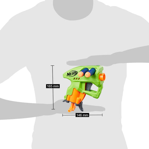 Nerf NanoFire Blaster, Green Single-Shot Blaster with Dart Storage, Includes 3 Elite Darts, For Kids Ages 8 and up