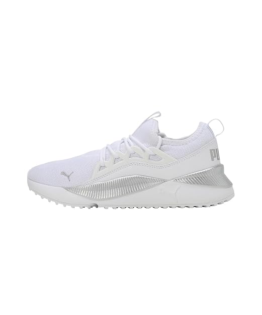 Puma Womens Pacer Future Allure White-White-Silver Running Shoe - 4 UK