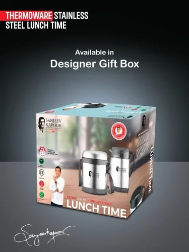 Sanjeev Kapoor Lunch Time Kettle 1000 ml + Thermo Steelo, Double Walled Insulated