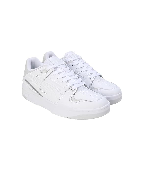Puma Unisex-Adult, Slipstream Bball, White-Feather Gray, Sneaker, 12UK