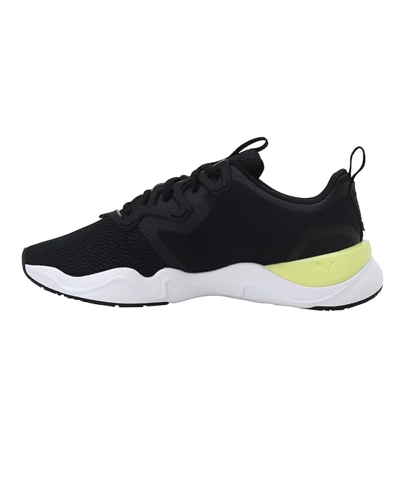 Puma womens Zone Xt Wns Black-Soft Fluo Yellow-Silver Running Shoe - 4 UK