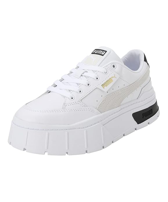 Puma Womens Mayze Stack WNS Puma White-Vaporous Gray Sneaker - 4 UK