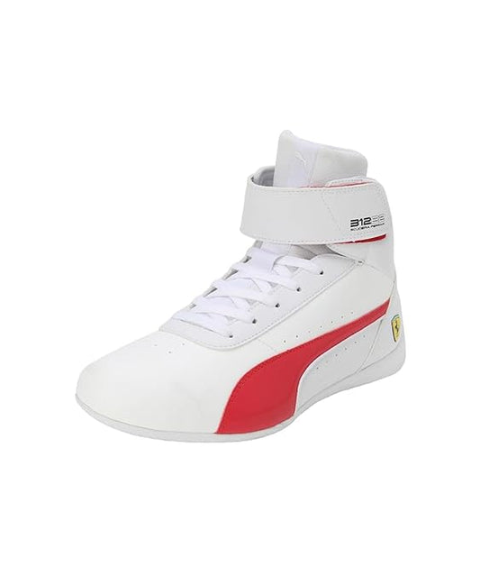 Puma Unisex Adult Ferrari Neo Cat Mid Sneaker (  White-Rosso Corsa , 6 )