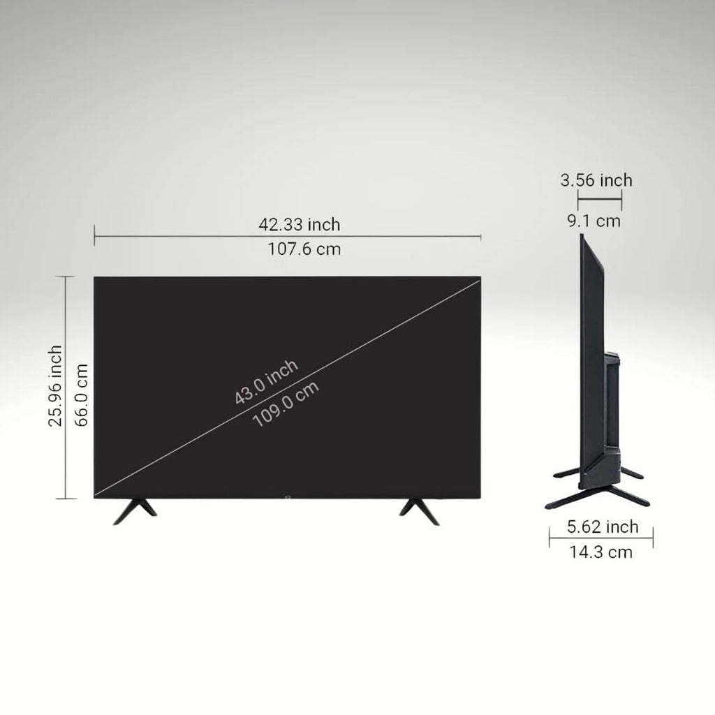 Telestone 43" Full HD LED TV | Smart TV | Bezel-Less Design | Android 9 | Dual Remote | 350 Nits Ultra Bright Display & Powerful Sound