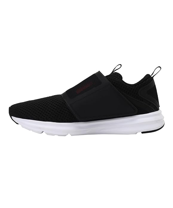 Puma Men's Black-Flame Scarlet Running Shoes-6 UK