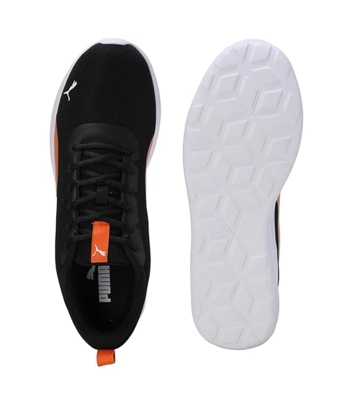 Puma Mens Fireball V1 Black-Vibrant Orange-White Sneaker UK-9 (39627301)