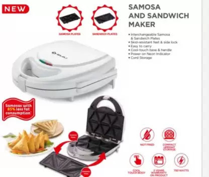 BAJAJ Samosa and Sandwich maker Toast  (White)