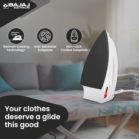 BAJAJ MAJESTY DX 6  1000W WHITE DRY IRON